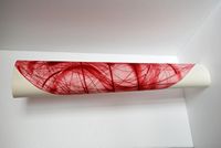 Lachesis . Mixed media on paper. 102 x 49 x 30 cm.